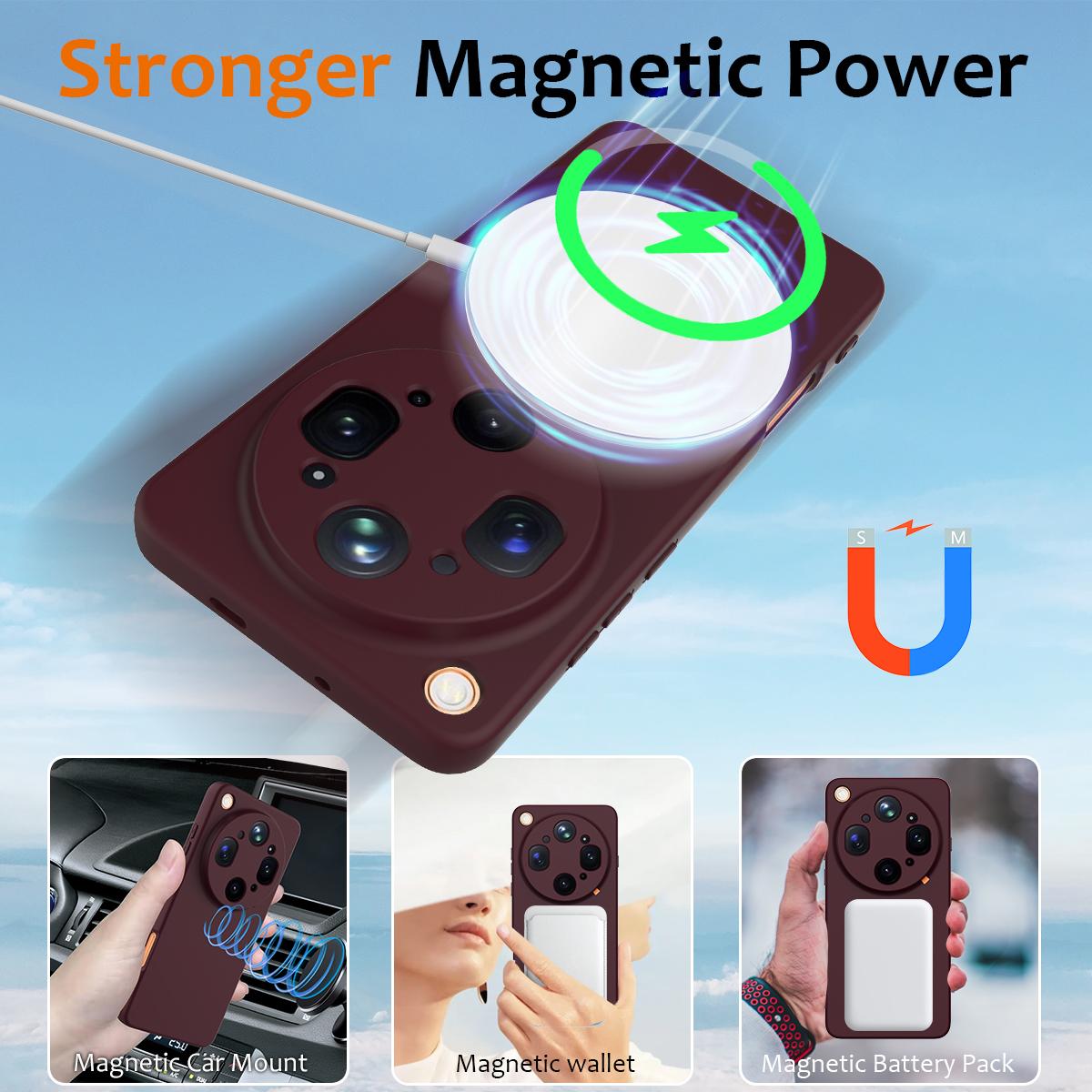 OPPO Find X9 Ultra Shockproof Silicone MagSafe Phone Case with Microfibre Lining Magnetic Cover