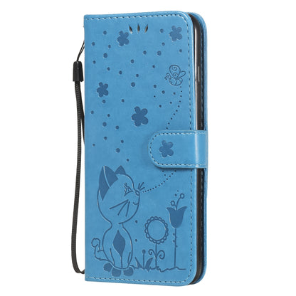 For Apple iPhone 6 Plus Cat and Bee Embossed Flip Leather Phone Case Wallet Cover with Card Slots Cash Pocket Magnetic Stand Protective Shockproof TPU PU Leather Case with Wrist Strap