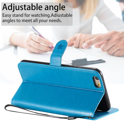 For Apple iPhone 6 Plus Cat and Bee Embossed Flip Leather Phone Case Wallet Cover with Card Slots Cash Pocket Magnetic Stand Protective Shockproof TPU PU Leather Case with Wrist Strap