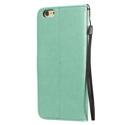 For Apple iPhone 6 Plus Cat and Bee Embossed Flip Leather Phone Case Wallet Cover with Card Slots Cash Pocket Magnetic Stand Protective Shockproof TPU PU Leather Case with Wrist Strap