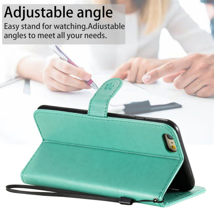 For Apple iPhone 6 Plus Cat and Bee Embossed Flip Leather Phone Case Wallet Cover with Card Slots Cash Pocket Magnetic Stand Protective Shockproof TPU PU Leather Case with Wrist Strap