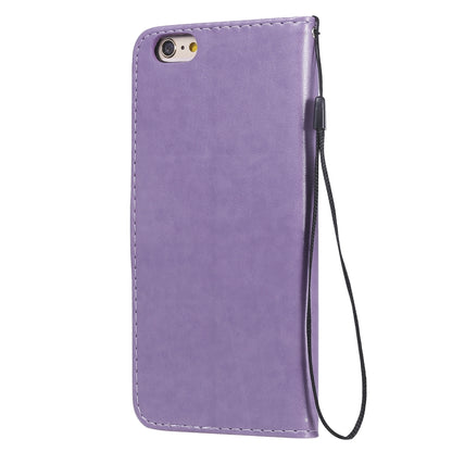 For Apple iPhone 6 Plus Cat and Bee Embossed Flip Leather Phone Case Wallet Cover with Card Slots Cash Pocket Magnetic Stand Protective Shockproof TPU PU Leather Case with Wrist Strap