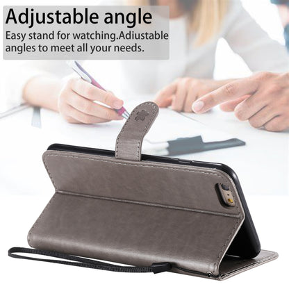 For Apple iPhone 6 Plus Cat and Bee Embossed Flip Leather Phone Case Wallet Cover with Card Slots Cash Pocket Magnetic Stand Protective Shockproof TPU PU Leather Case with Wrist Strap
