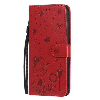 For Apple iPhone 6 Plus Cat and Bee Embossed Flip Leather Phone Case Wallet Cover with Card Slots Cash Pocket Magnetic Stand Protective Shockproof TPU PU Leather Case with Wrist Strap