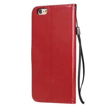 For Apple iPhone 6 Plus Cat and Bee Embossed Flip Leather Phone Case Wallet Cover with Card Slots Cash Pocket Magnetic Stand Protective Shockproof TPU PU Leather Case with Wrist Strap