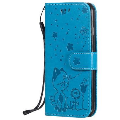 For Apple iPhone 6 Cat and Bee Embossed Flip Leather Phone Case Wallet Cover with Card Slots Cash Pocket Magnetic Stand Protective Shockproof TPU PU Leather Case with Wrist Strap