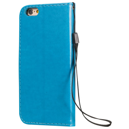 For Apple iPhone 6 Cat and Bee Embossed Flip Leather Phone Case Wallet Cover with Card Slots Cash Pocket Magnetic Stand Protective Shockproof TPU PU Leather Case with Wrist Strap