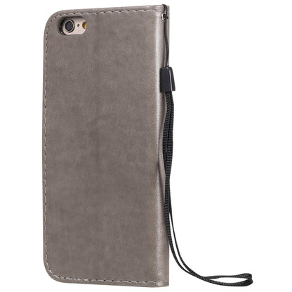 For Apple iPhone 6 Cat and Bee Embossed Flip Leather Phone Case Wallet Cover with Card Slots Cash Pocket Magnetic Stand Protective Shockproof TPU PU Leather Case with Wrist Strap