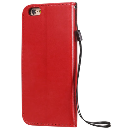 For Apple iPhone 6 Cat and Bee Embossed Flip Leather Phone Case Wallet Cover with Card Slots Cash Pocket Magnetic Stand Protective Shockproof TPU PU Leather Case with Wrist Strap
