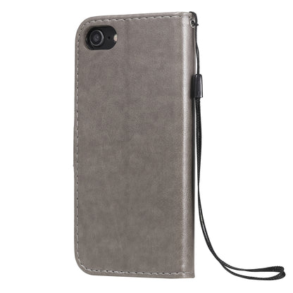 For Apple iPhone SE 2020 Cat and Bee Embossed Flip Leather Phone Case Wallet Cover with Card Slots Cash Pocket Magnetic Stand Protective Shockproof TPU PU Leather Case with Wrist Strap