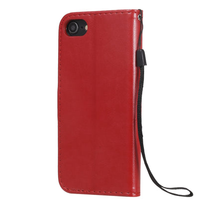 For Apple iPhone SE 2022 Cat and Bee Embossed Flip Leather Phone Case Wallet Cover with Card Slots Cash Pocket Magnetic Stand Protective Shockproof TPU PU Leather Case with Wrist Strap
