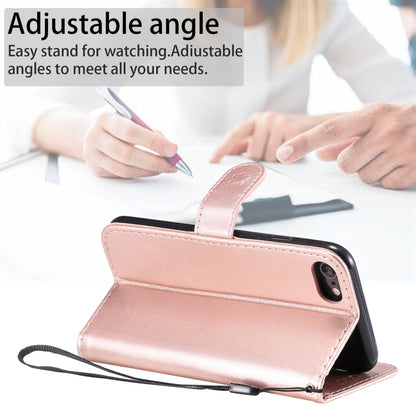 For Apple iPhone SE 2022 Cat and Bee Embossed Flip Leather Phone Case Wallet Cover with Card Slots Cash Pocket Magnetic Stand Protective Shockproof TPU PU Leather Case with Wrist Strap
