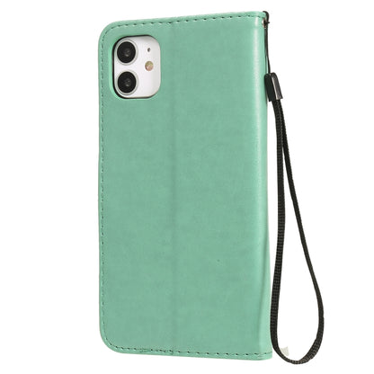 For Apple iPhone 11 Cat and Bee Embossed Flip Leather Phone Case Wallet Cover with Card Slots Cash Pocket Magnetic Stand Protective Shockproof TPU PU Leather Case with Wrist Strap