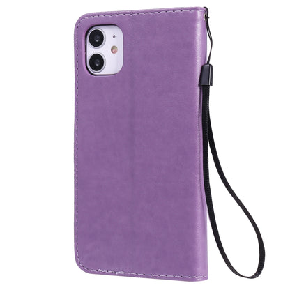 For Apple iPhone 11 Cat and Bee Embossed Flip Leather Phone Case Wallet Cover with Card Slots Cash Pocket Magnetic Stand Protective Shockproof TPU PU Leather Case with Wrist Strap