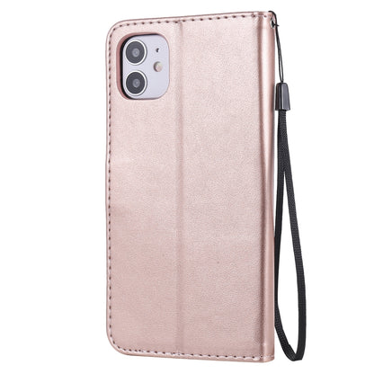 For Apple iPhone 11 Cat and Bee Embossed Flip Leather Phone Case Wallet Cover with Card Slots Cash Pocket Magnetic Stand Protective Shockproof TPU PU Leather Case with Wrist Strap