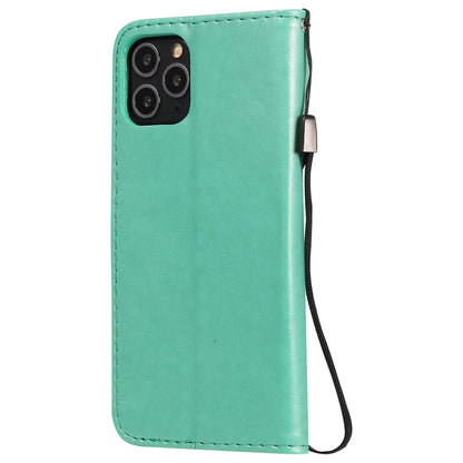 For Apple iPhone 11 Pro Cat and Bee Embossed Flip Leather Phone Case Wallet Cover with Card Slots Cash Pocket Magnetic Stand Protective Shockproof TPU PU Leather Case with Wrist Strap