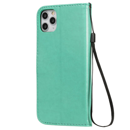 For Apple iPhone 11 Pro Max Cat and Bee Embossed Flip Leather Phone Case Wallet Cover with Card Slots Cash Pocket Magnetic Stand Protective Shockproof TPU PU Leather Case with Wrist Strap