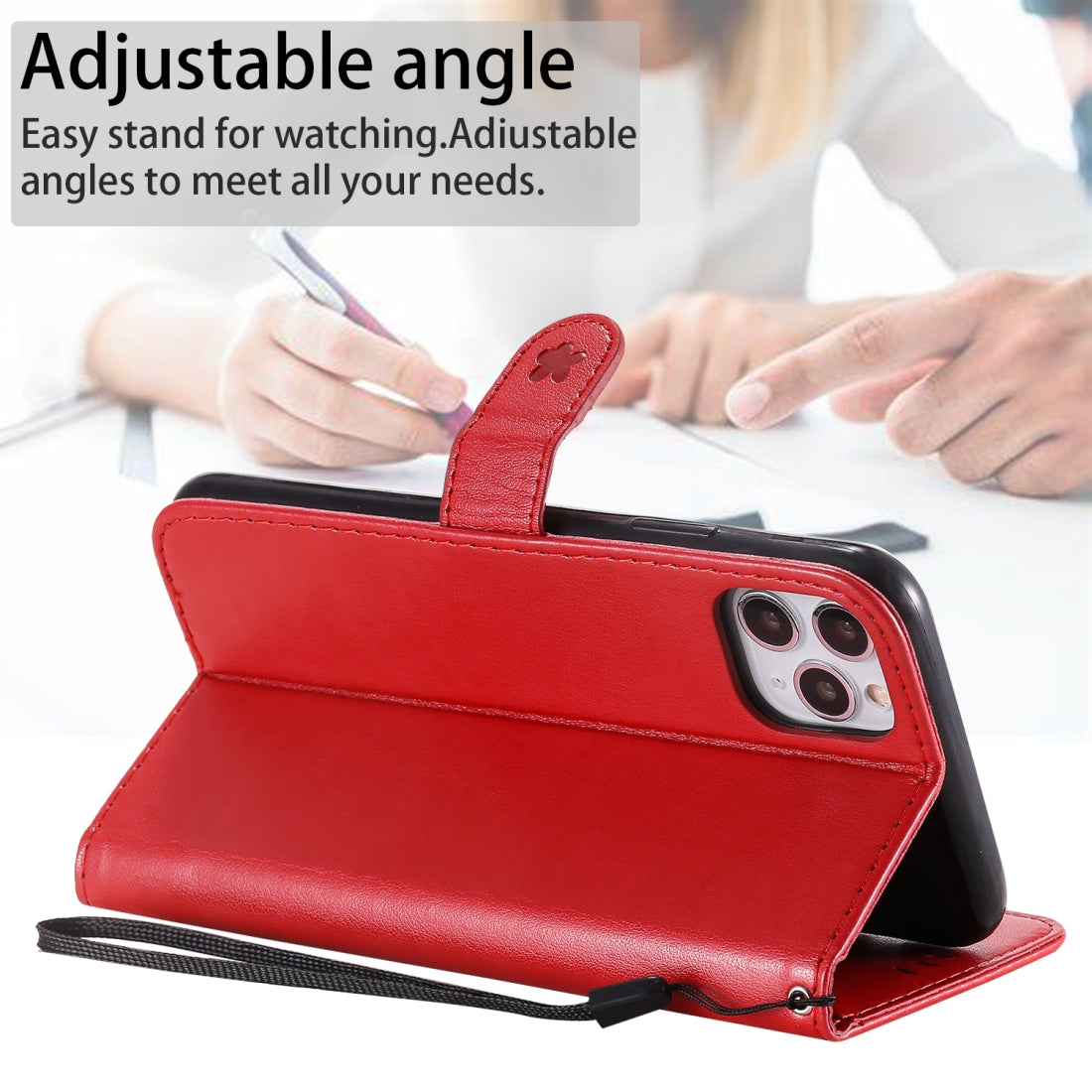 For Apple iPhone 11 Pro Max Cat and Bee Embossed Flip Leather Phone Case Wallet Cover with Card Slots Cash Pocket Magnetic Stand Protective Shockproof TPU PU Leather Case with Wrist Strap