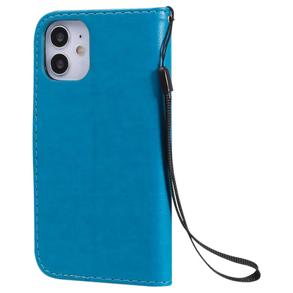 For Apple iPhone 12 mini Cat and Bee Embossed Flip Leather Phone Case Wallet Cover with Card Slots Cash Pocket Magnetic Stand Protective Shockproof TPU PU Leather Case with Wrist Strap