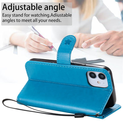 For Apple iPhone 12 mini Cat and Bee Embossed Flip Leather Phone Case Wallet Cover with Card Slots Cash Pocket Magnetic Stand Protective Shockproof TPU PU Leather Case with Wrist Strap