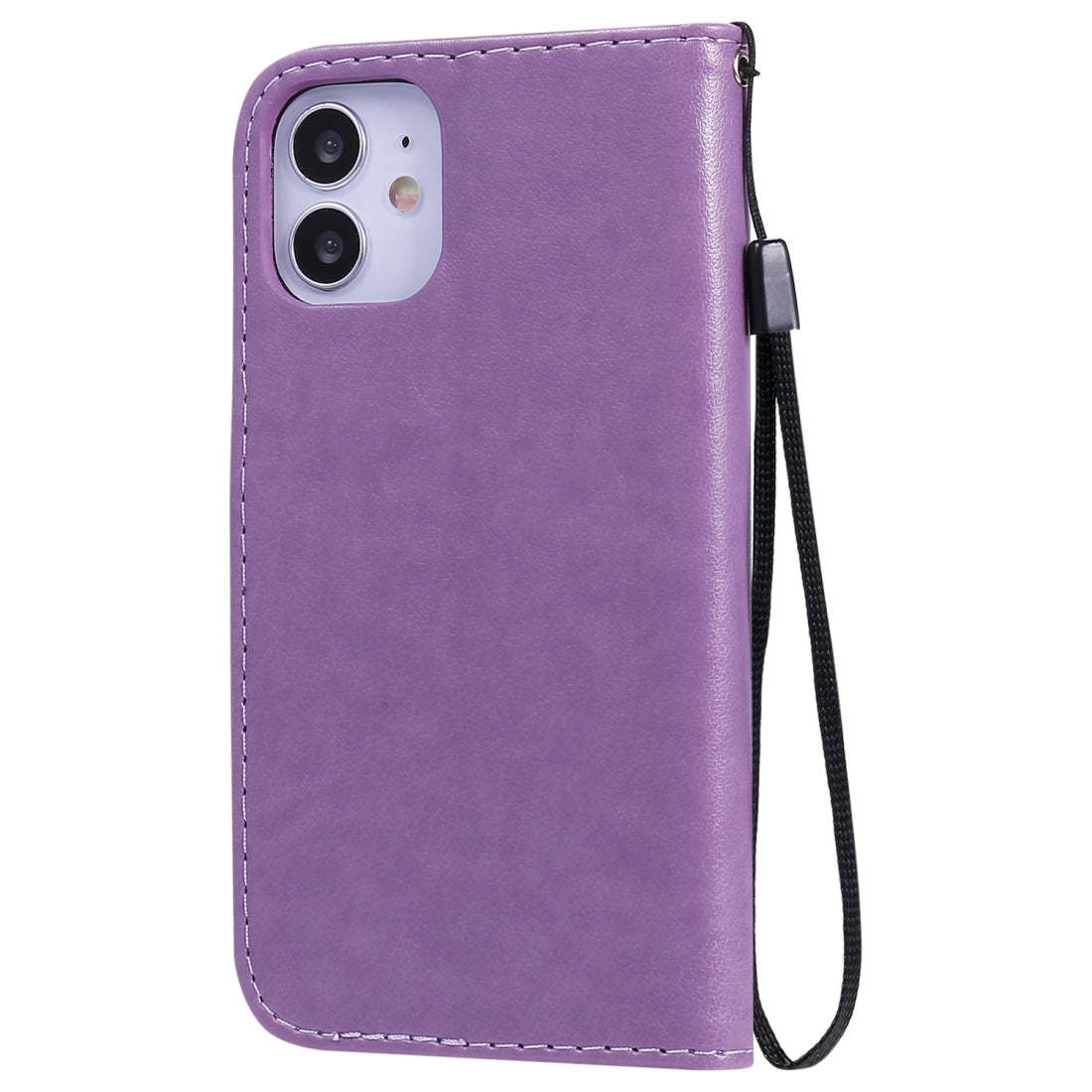 For Apple iPhone 12 mini Cat and Bee Embossed Flip Leather Phone Case Wallet Cover with Card Slots Cash Pocket Magnetic Stand Protective Shockproof TPU PU Leather Case with Wrist Strap