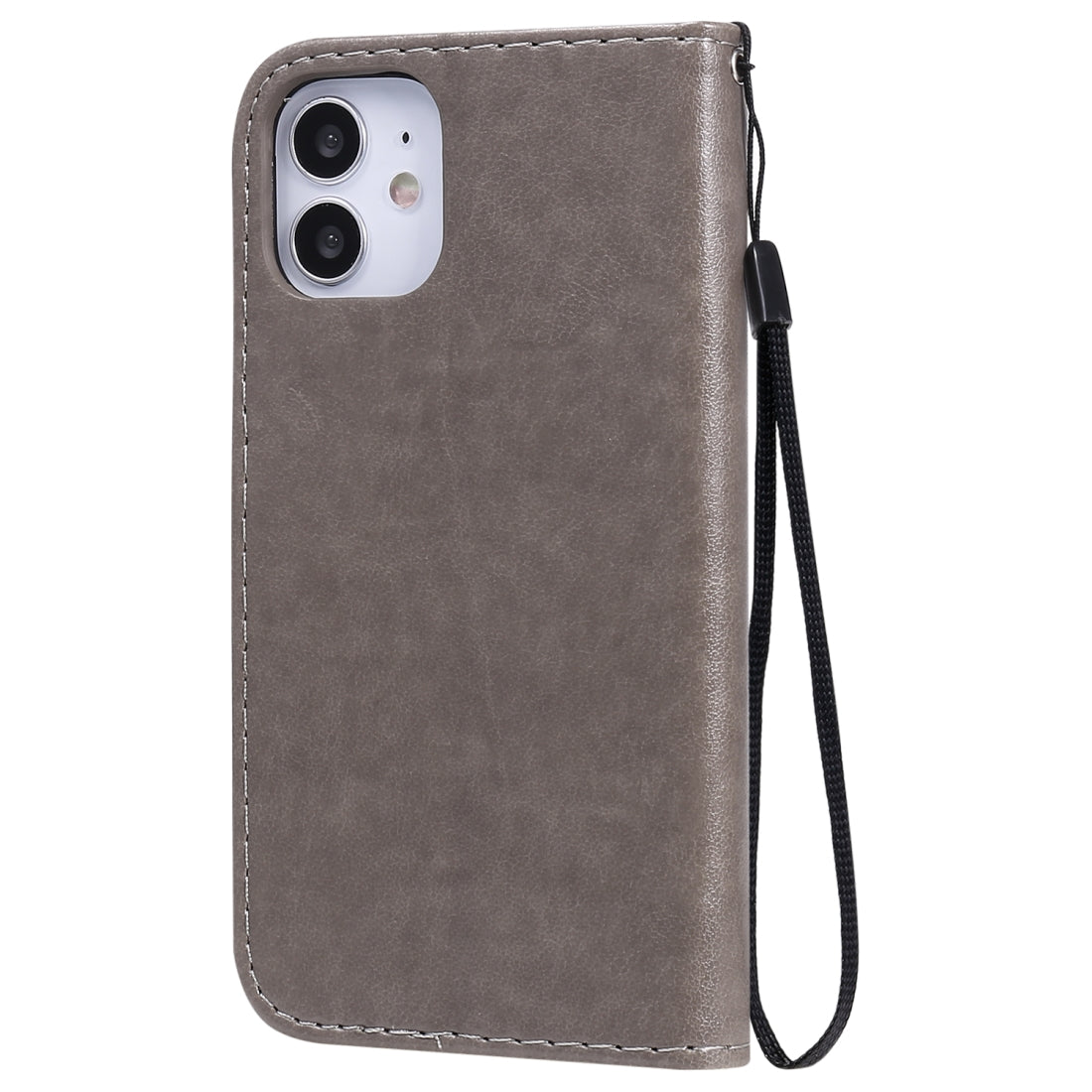 For Apple iPhone 12 mini Cat and Bee Embossed Flip Leather Phone Case Wallet Cover with Card Slots Cash Pocket Magnetic Stand Protective Shockproof TPU PU Leather Case with Wrist Strap