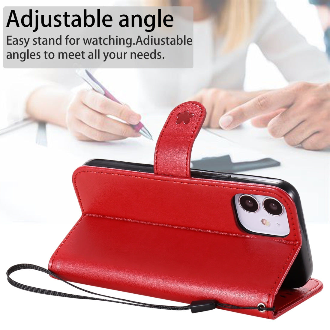 For Apple iPhone 12 mini Cat and Bee Embossed Flip Leather Phone Case Wallet Cover with Card Slots Cash Pocket Magnetic Stand Protective Shockproof TPU PU Leather Case with Wrist Strap