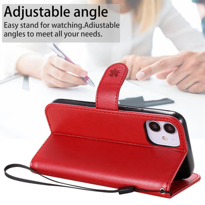 For Apple iPhone 12 mini Cat and Bee Embossed Flip Leather Phone Case Wallet Cover with Card Slots Cash Pocket Magnetic Stand Protective Shockproof TPU PU Leather Case with Wrist Strap