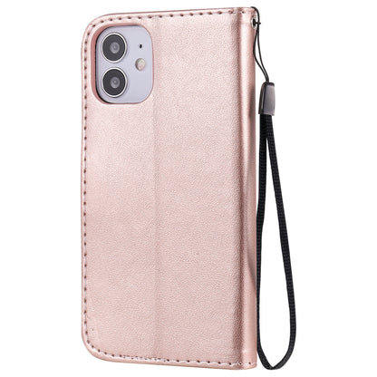 For Apple iPhone 12 mini Cat and Bee Embossed Flip Leather Phone Case Wallet Cover with Card Slots Cash Pocket Magnetic Stand Protective Shockproof TPU PU Leather Case with Wrist Strap