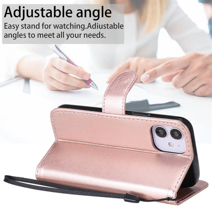 For Apple iPhone 12 mini Cat and Bee Embossed Flip Leather Phone Case Wallet Cover with Card Slots Cash Pocket Magnetic Stand Protective Shockproof TPU PU Leather Case with Wrist Strap