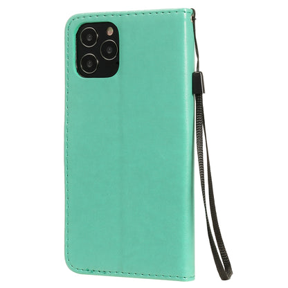 For Apple iPhone 12 Cat and Bee Embossed Flip Leather Phone Case Wallet Cover with Card Slots Cash Pocket Magnetic Stand Protective Shockproof TPU PU Leather Case with Wrist Strap