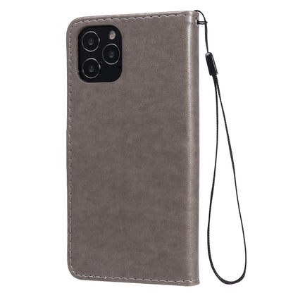 For Apple iPhone 12 Pro Cat and Bee Embossed Flip Leather Phone Case Wallet Cover with Card Slots Cash Pocket Magnetic Stand Protective Shockproof TPU PU Leather Case with Wrist Strap