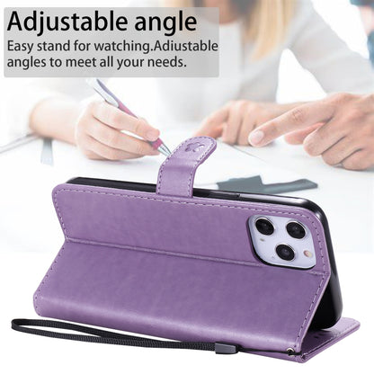 For Apple iPhone 12 Pro Max Cat and Bee Embossed Flip Leather Phone Case Wallet Cover with Card Slots Cash Pocket Magnetic Stand Protective Shockproof TPU PU Leather Case with Wrist Strap