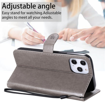 For Apple iPhone 12 Pro Max Cat and Bee Embossed Flip Leather Phone Case Wallet Cover with Card Slots Cash Pocket Magnetic Stand Protective Shockproof TPU PU Leather Case with Wrist Strap