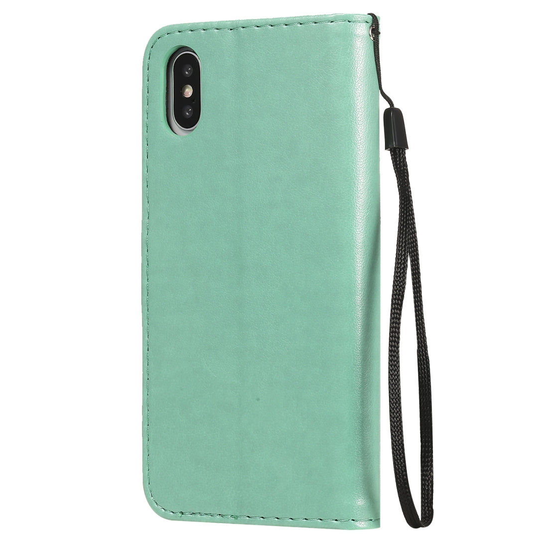For Apple iPhone X Cat and Bee Embossed Flip Leather Phone Case Wallet Cover with Card Slots Cash Pocket Magnetic Stand Protective Shockproof TPU PU Leather Case with Wrist Strap