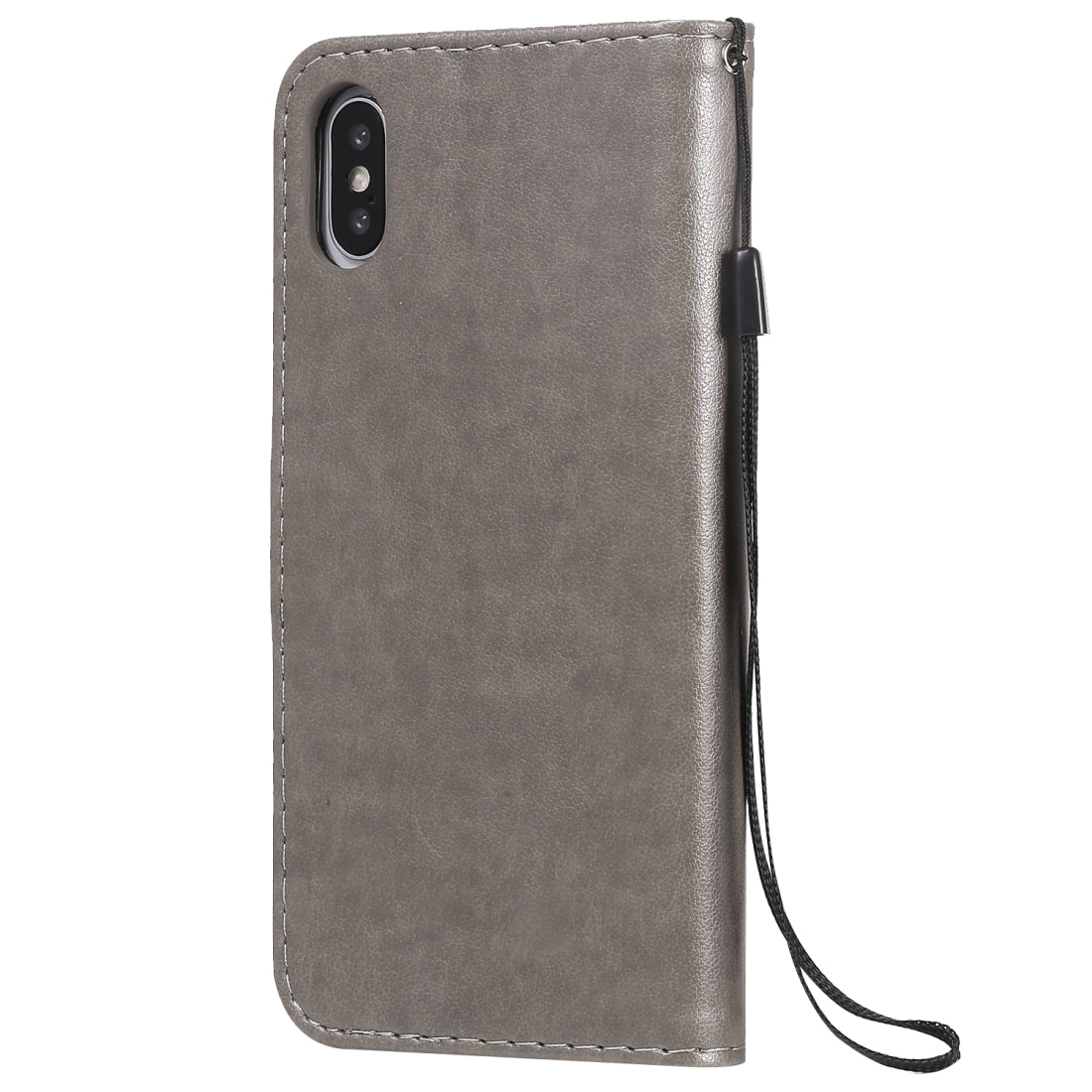 For Apple iPhone X Cat and Bee Embossed Flip Leather Phone Case Wallet Cover with Card Slots Cash Pocket Magnetic Stand Protective Shockproof TPU PU Leather Case with Wrist Strap