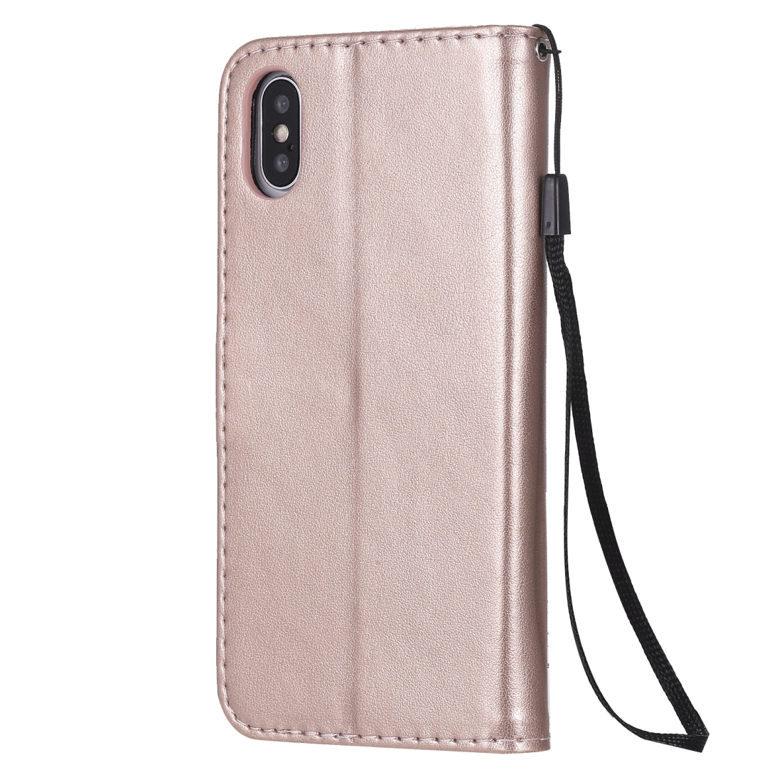 For Apple iPhone XS Cat and Bee Embossed Flip Leather Phone Case Wallet Cover with Card Slots Cash Pocket Magnetic Stand Protective Shockproof TPU PU Leather Case with Wrist Strap
