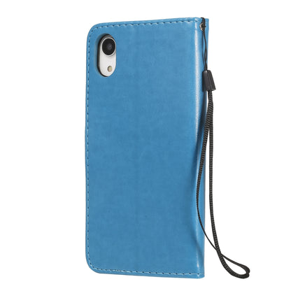 For Apple iPhone XR Cat and Bee Embossed Flip Leather Phone Case Wallet Cover with Card Slots Cash Pocket Magnetic Stand Protective Shockproof TPU PU Leather Case with Wrist Strap