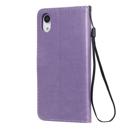 For Apple iPhone XR Cat and Bee Embossed Flip Leather Phone Case Wallet Cover with Card Slots Cash Pocket Magnetic Stand Protective Shockproof TPU PU Leather Case with Wrist Strap