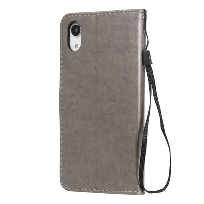 For Apple iPhone XR Cat and Bee Embossed Flip Leather Phone Case Wallet Cover with Card Slots Cash Pocket Magnetic Stand Protective Shockproof TPU PU Leather Case with Wrist Strap