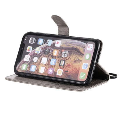 For Apple iPhone XR Cat and Bee Embossed Flip Leather Phone Case Wallet Cover with Card Slots Cash Pocket Magnetic Stand Protective Shockproof TPU PU Leather Case with Wrist Strap