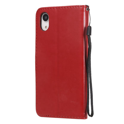 For Apple iPhone XR Cat and Bee Embossed Flip Leather Phone Case Wallet Cover with Card Slots Cash Pocket Magnetic Stand Protective Shockproof TPU PU Leather Case with Wrist Strap