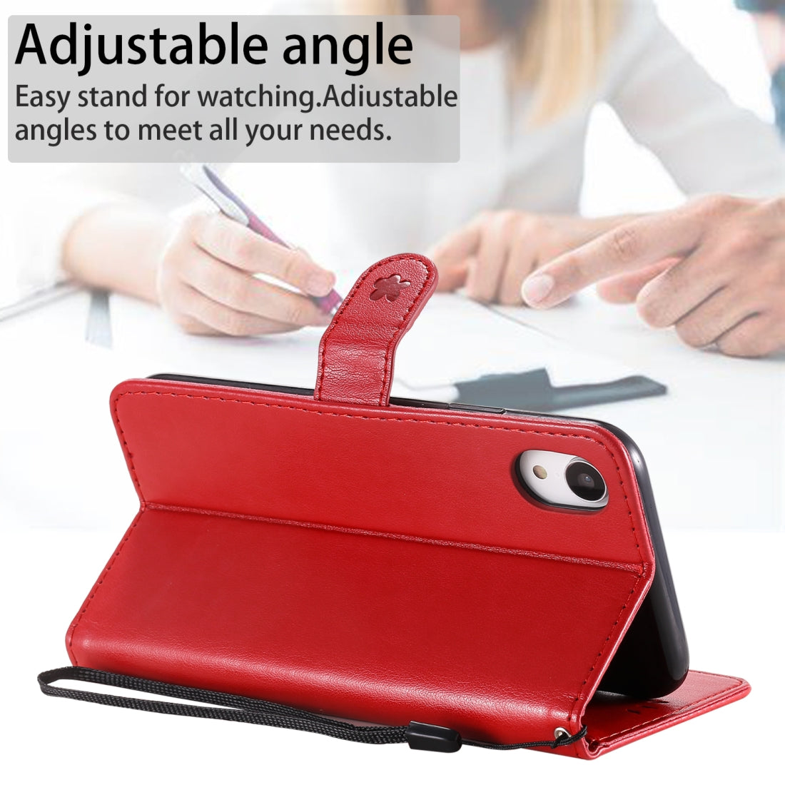 For Apple iPhone XR Cat and Bee Embossed Flip Leather Phone Case Wallet Cover with Card Slots Cash Pocket Magnetic Stand Protective Shockproof TPU PU Leather Case with Wrist Strap