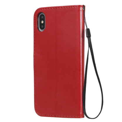 For Apple iPhone XS Max Cat and Bee Embossed Flip Leather Phone Case Wallet Cover with Card Slots Cash Pocket Magnetic Stand Protective Shockproof TPU PU Leather Case with Wrist Strap