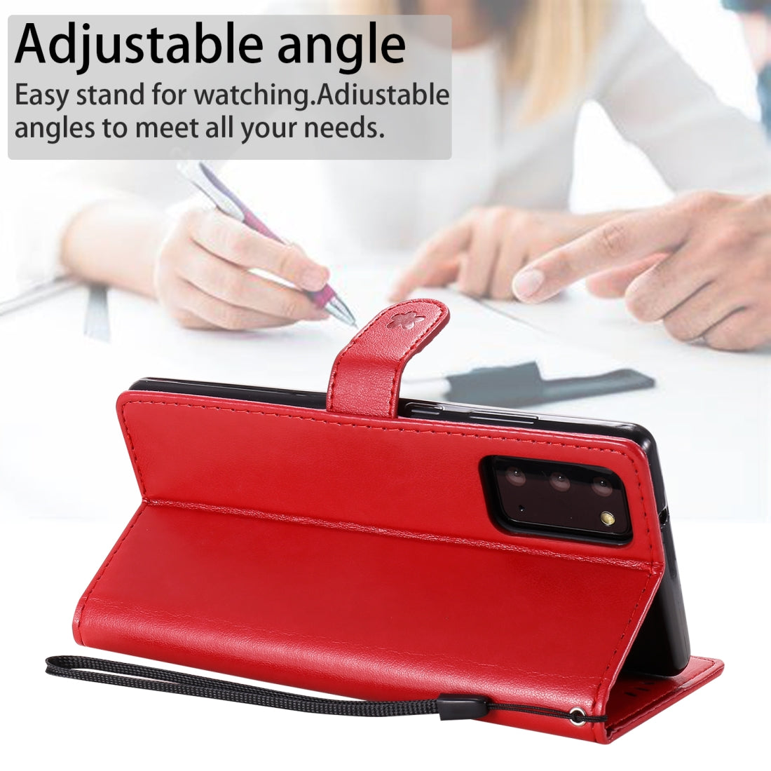 For Samsung Galaxy Note 20 Cat and Bee Embossed Flip Leather Phone Case Wallet Cover with Card Slots Cash Pocket Magnetic Stand Protective Shockproof TPU PU Leather Case with Wrist Strap