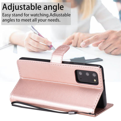 For Samsung Galaxy Note 20 Cat and Bee Embossed Flip Leather Phone Case Wallet Cover with Card Slots Cash Pocket Magnetic Stand Protective Shockproof TPU PU Leather Case with Wrist Strap