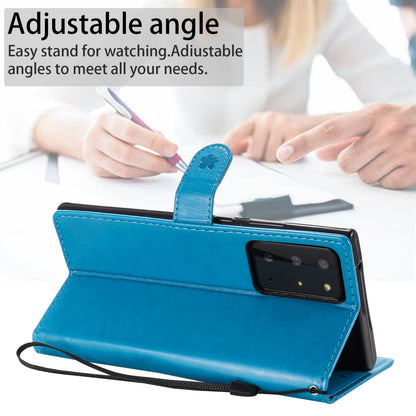 For Samsung Galaxy Note 20 Ultra Cat and Bee Embossed Flip Leather Phone Case Wallet Cover with Card Slots Cash Pocket Magnetic Stand Protective Shockproof TPU PU Leather Case with Wrist Strap