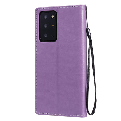 For Samsung Galaxy Note 20 Ultra Cat and Bee Embossed Flip Leather Phone Case Wallet Cover with Card Slots Cash Pocket Magnetic Stand Protective Shockproof TPU PU Leather Case with Wrist Strap
