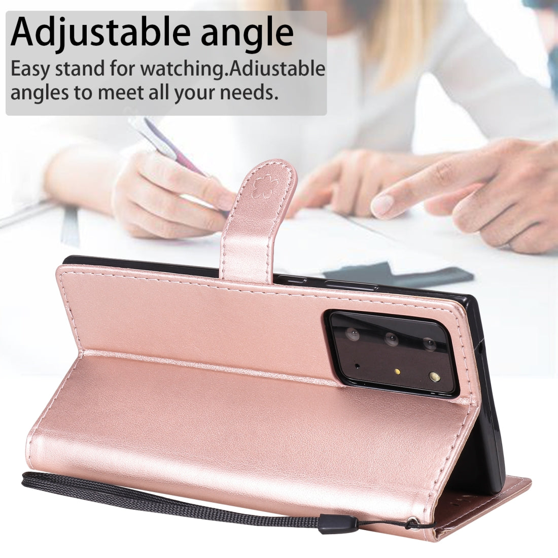 For Samsung Galaxy Note 20 Ultra Cat and Bee Embossed Flip Leather Phone Case Wallet Cover with Card Slots Cash Pocket Magnetic Stand Protective Shockproof TPU PU Leather Case with Wrist Strap