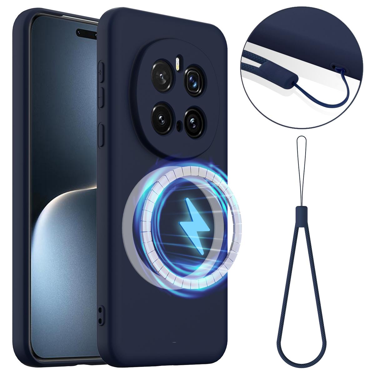 Honor Magic7 Pro Shockproof Silicone MagSafe Phone Case with Microfibre Lining Magnetic Cover